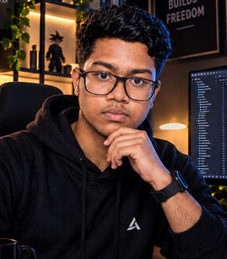 Asif Amir Islam at his workspace
